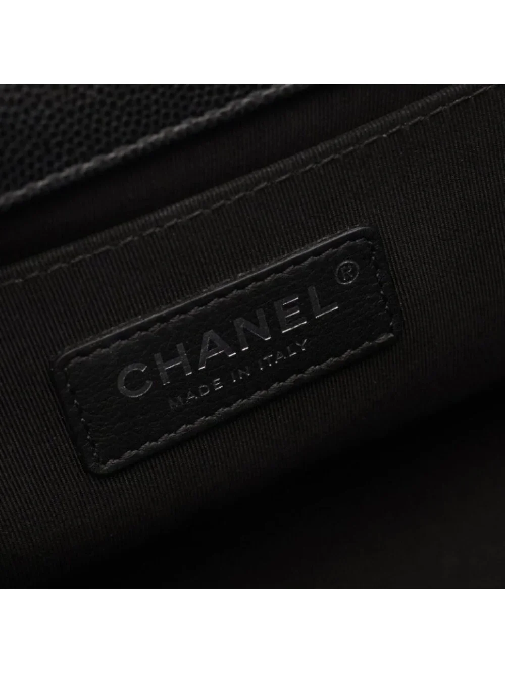 Chanel Shoulder Bag Boy Black Caviar Leather Chain